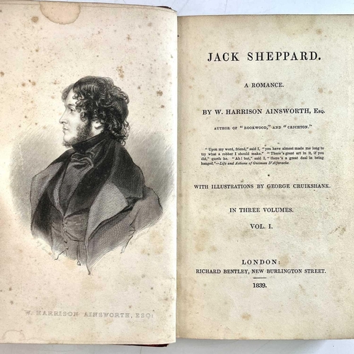 36 - W. HARRISON AINSWORTH. 'Jack Sheppard. A Romance,' triple decker set (three vols), uniformly bound i... 