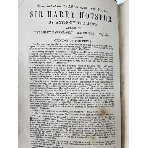 38 - ANTHONY TROLLOPE. 'Ralph the Heir,' first editions, triple decker (three vols), rebacked, advertisem... 