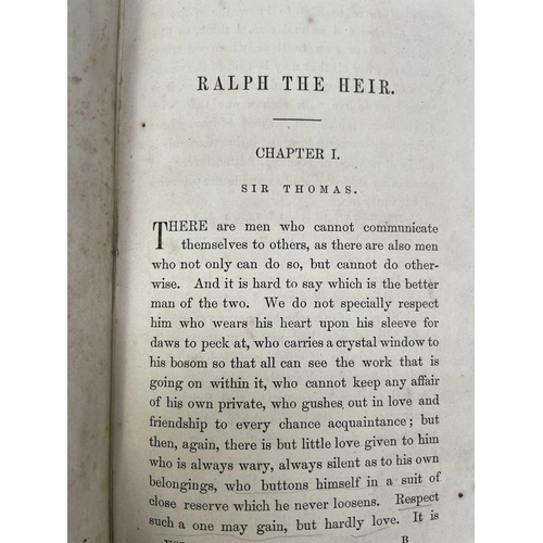 38 - ANTHONY TROLLOPE. 'Ralph the Heir,' first editions, triple decker (three vols), rebacked, advertisem... 