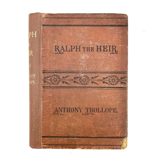 38 - ANTHONY TROLLOPE. 'Ralph the Heir,' first editions, triple decker (three vols), rebacked, advertisem... 