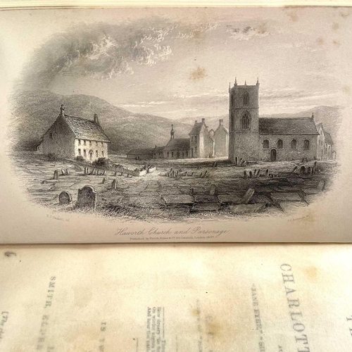 40 - E. C. G. GASKELL. 'The Life of Charlotte Bronte,' first edition, two vols, half green leather with c... 