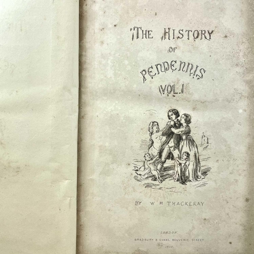 41 - WILLIAM MAKEPIECE THACKERAY. 'The History of Pendennis,' two vols, original cloth, chipped ends to s... 