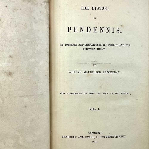 41 - WILLIAM MAKEPIECE THACKERAY. 'The History of Pendennis,' two vols, original cloth, chipped ends to s... 