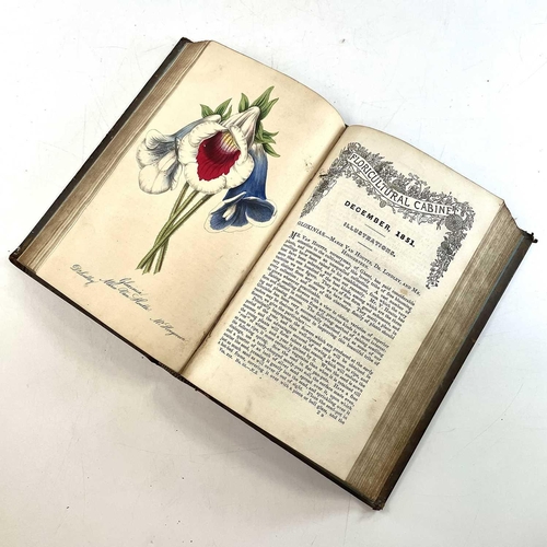 44 - JOSEPH HARRISON. 'The Floricultural Cabinet,' three vols, full leather, hand coloured illustrations,... 