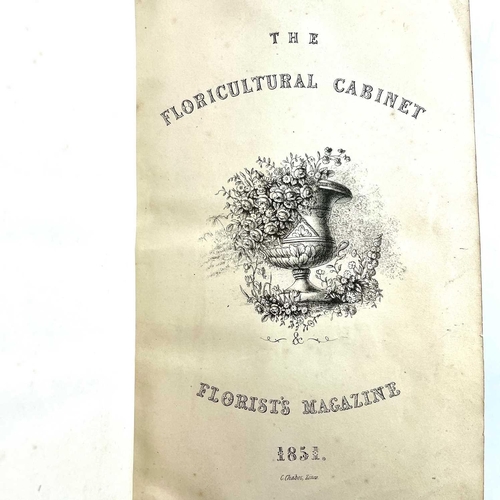 44 - JOSEPH HARRISON. 'The Floricultural Cabinet,' three vols, full leather, hand coloured illustrations,... 
