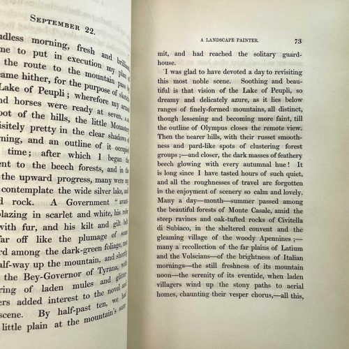 56 - EDWARD LEAR. 'Journals of a Landscape Painter in Albania & Illyria,' original cloth, rubbed and bump... 