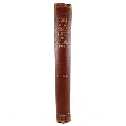 57 - EDWARD LEAR. 'Journal of a Landscape Painter in Corsica,' first edition, original russet cloth, spli... 