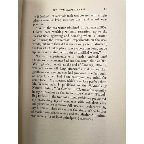 58 - PHILIP HENRY GOSSE. 'The Aquarium: An Unveiling of the Wonders of the Deep Sea,' second edition, ori... 