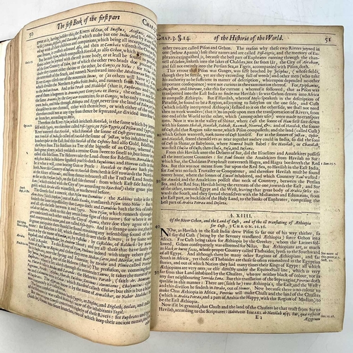 60 - Sir WALTER RALEIGH. 'The Historie of the New World in Five Bookes,' defective, rebacked, titlepage p... 