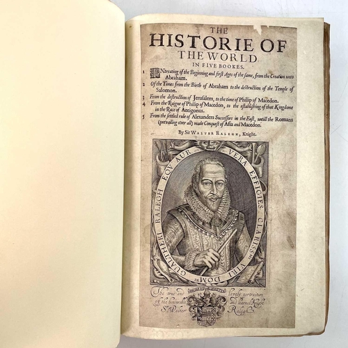 60 - Sir WALTER RALEIGH. 'The Historie of the New World in Five Bookes,' defective, rebacked, titlepage p... 