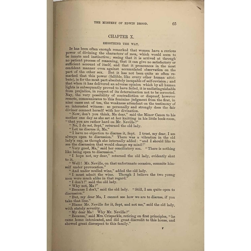 8 - CHARLES DICKENS. 'Edwin Drood,' first edition in six volumes, pictorial card wraps chipped and torn,... 