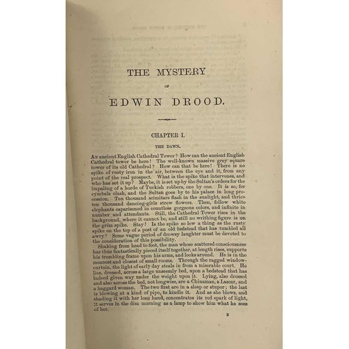 8 - CHARLES DICKENS. 'Edwin Drood,' first edition in six volumes, pictorial card wraps chipped and torn,... 