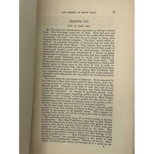 8 - CHARLES DICKENS. 'Edwin Drood,' first edition in six volumes, pictorial card wraps chipped and torn,... 