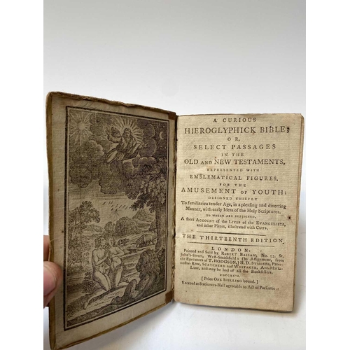 9 - 'A Curious Hieroglyphick Bible.....,' thirteenth edition, illustrated card boards, engraved frontisp... 