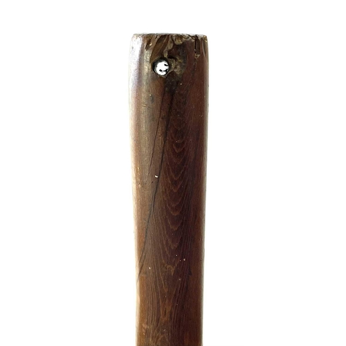 1 - A 19th century hardwood knobkerrie of typical form, with remnants of handwritten note attached and d... 