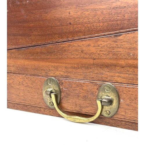 125 - A mahogany writing box, mid 19th century, with fitted interior and a side drawer, width 40.5cm.