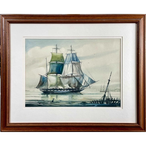 1405 - Dennis ENDEAN IVALL (1921-2006) Two maritime watercolours, local interest Each signed 25cm x 35cm De... 