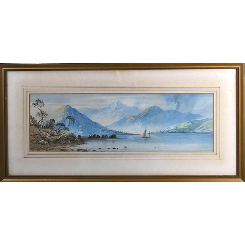 1420 - Edwin Aaron PENLEY (1826-1893) 'Lake and Mountains' Watercolour on paper Signed and dated 1839 16 x ... 