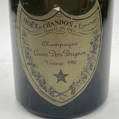 143 - A bottle of Moet Chandon Cuvee Dom Perigion 1980 vintage champagne.