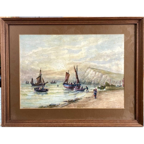 1437 - John Francis BRANEGAN (1843-1909) Lifeboat Watercolour 44cm x 30cm together with another watercolour... 