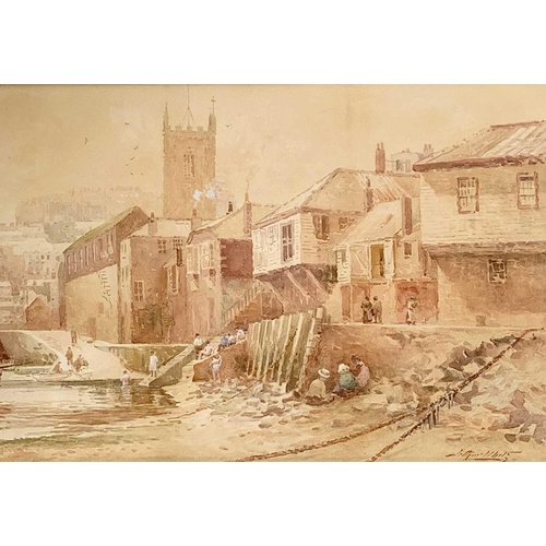 1449 - Arthur WHITE (1865-1953) St Ives Harbour Watercolour Signed 35 x 52cm