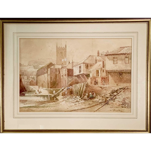 1449 - Arthur WHITE (1865-1953) St Ives Harbour Watercolour Signed 35 x 52cm