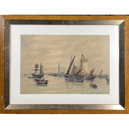 1451 - John Francis BRANEGAN (1843-1909) Grimsby M?rhing Watercolour signed 49cm x 26.5cm together with ano... 