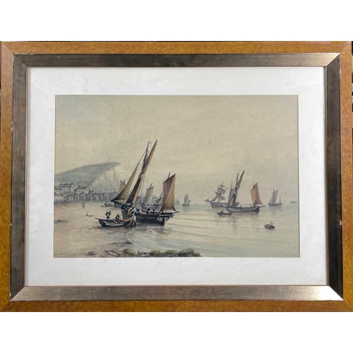 1453 - John Francis BRANEGAN (1843-1909) Hastings Watercolour signed 52cm x 34.5cm