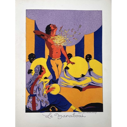 1462 - Art Deco period lithographs, including Guinegault, Arabian prints and Endre Passono two limited edit... 