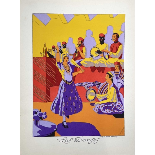 1462 - Art Deco period lithographs, including Guinegault, Arabian prints and Endre Passono two limited edit... 