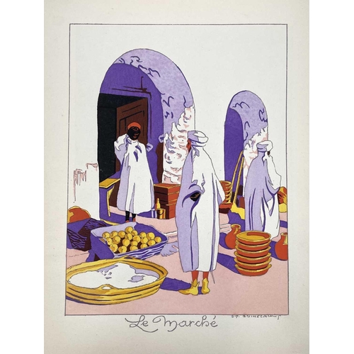 1462 - Art Deco period lithographs, including Guinegault, Arabian prints and Endre Passono two limited edit... 