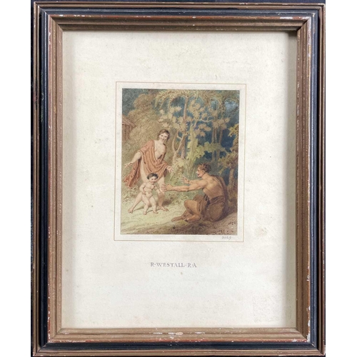 1470 - Richard WESTALL (1765-1836) Figures in a Clearing Watercolour 12x9.5cm