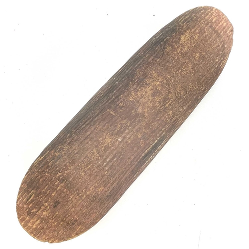 150 - Aboriginal art Northern Australia, wood carved spear shield with traces of natural pigment colouring... 