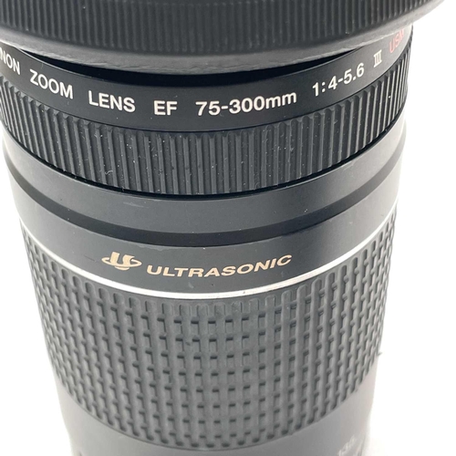 156 - A Canon Zoom EF 75-300mm 1:4-5.6 III USM serial number 45108830 together with a Sigma Zoom 28-135mm ... 