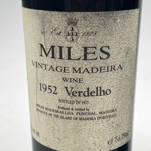 159 - A bottle of BOAL 1910 Madeira bottled in 1950 together with a bottle of Miles Vintage Maderia 1952 V... 