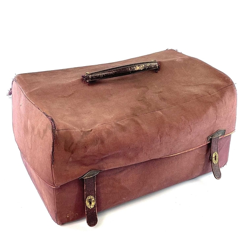 1610 - An early 20th century Harrods Ltd plum leather Gladstone type vanity case with purple silk inner lin... 