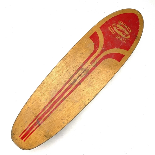 162 - A circa 1960s bullet Warwick Surf Skate skateboard, length 59cm.