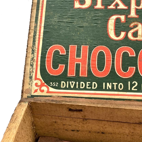 166 - An early 20th century Cadbury's Sixpenny Cake Chocolate box, height 7cm width 25cm depth 20cm.