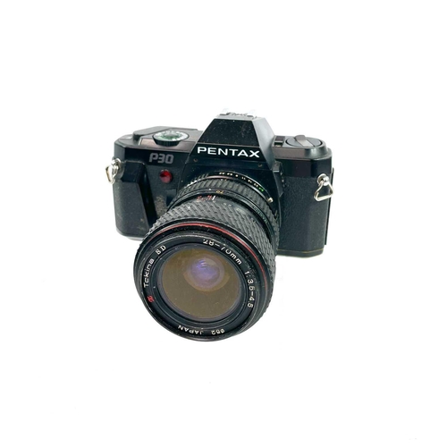 167 - A Pentax P30 serial number 3299901 fitted with a Tokina SD 70mm lens, Pentax P30N serial number 4931... 