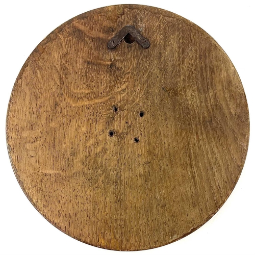 1714 - A brass marine aneroid barometer, the silvered dial stamped F.Smith & Son, Southampton, on an oak mo... 