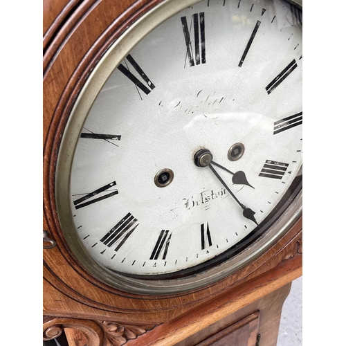 1715 - A William IV mahogany eight-day Drop dial wall clock, the 28cm (11