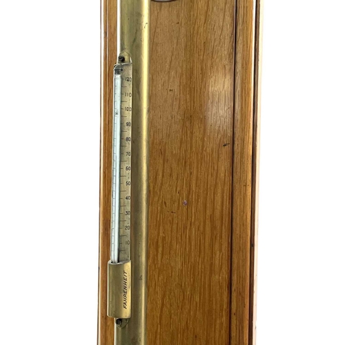 1716 - A late Victorian Negretti and Zambra marine or observatory stick barometer, No1874, with thermometer... 