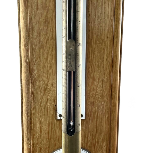 1716 - A late Victorian Negretti and Zambra marine or observatory stick barometer, No1874, with thermometer... 