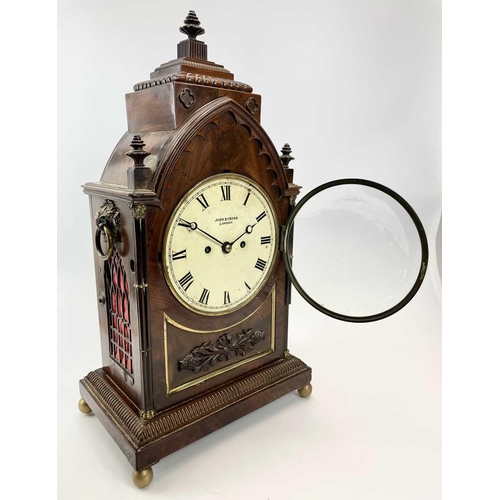 1720 - A Regency mahogany bracket clock, by John Cross, London, also signed to the backplate, in an archite... 