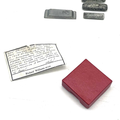 176 - A rare selection of five Tolgus miniature tin ingots made by Richard Williams and also a copy of a C... 