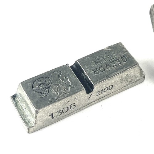 177 - Five Geevor Tin limited edition commemorative miniature tin ingots, produced March 1986, two in orig... 