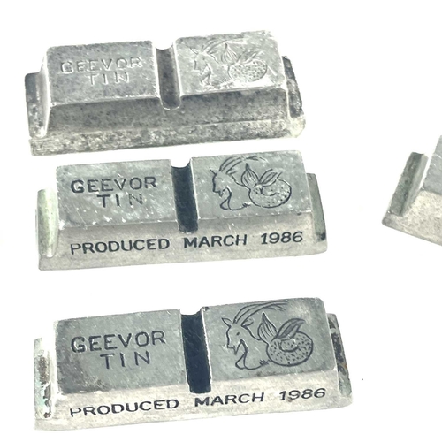 177 - Five Geevor Tin limited edition commemorative miniature tin ingots, produced March 1986, two in orig... 