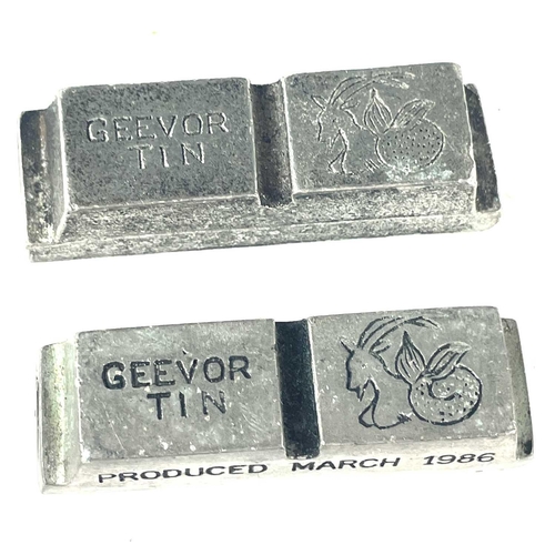 177 - Five Geevor Tin limited edition commemorative miniature tin ingots, produced March 1986, two in orig... 