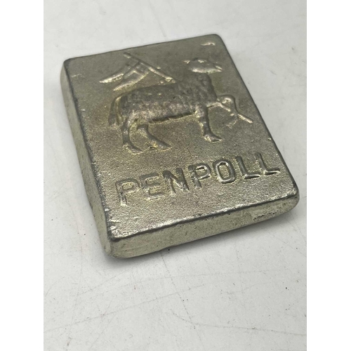 179 - A Penpoll copy Cornish tin ingot, 5 x 4cm.