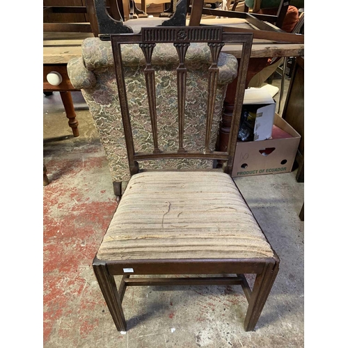 1810 - A set of eight George III mahogany dining chairs, including two carvers, with a triple vertical bar ... 